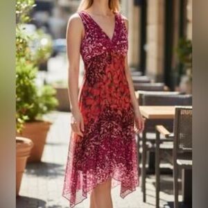 Rabbit Rabbit Rabbit Boho Ombre Floral Sleeveless V-Neck Fit & Flare